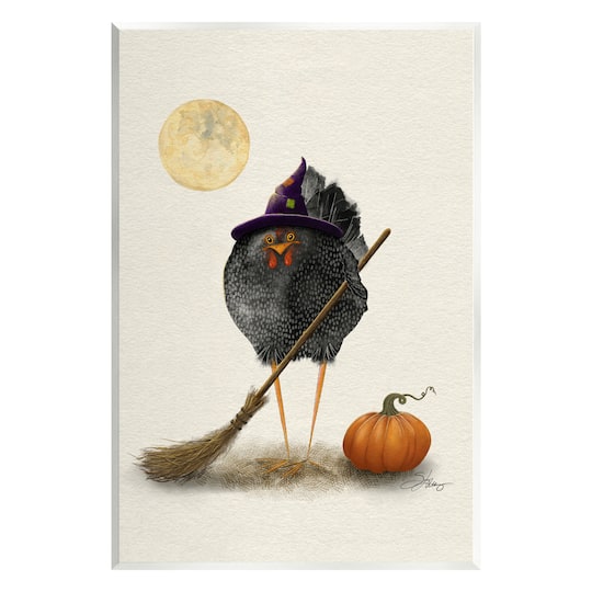 Stupell Industries Halloween Black Bird Witch Wall Plaque Art